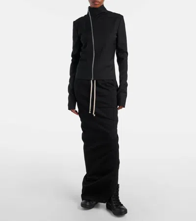 Rick Owens High Top Sneaks Leather Sneakers In Black