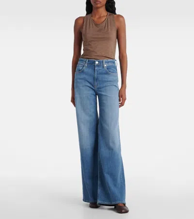 Citizen Of Humanity Lyra Long High-rise Wide-leg Jeans In Blue
