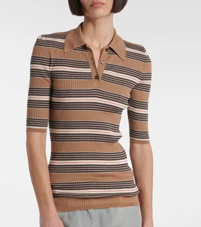 Prada Cotton-blend Polo Sweater In Multi