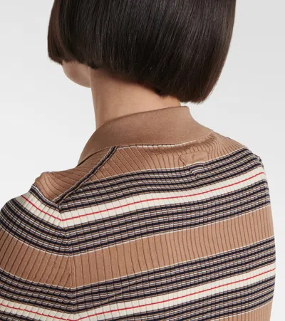 Prada Cotton-blend Polo Sweater In Multi