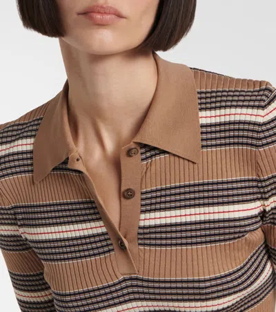 Prada Cotton-blend Polo Sweater In Multi