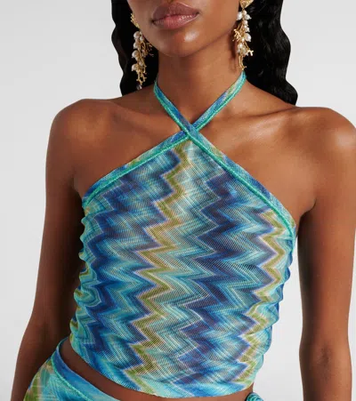 Missoni Zigzag Sheer Halterneck Top