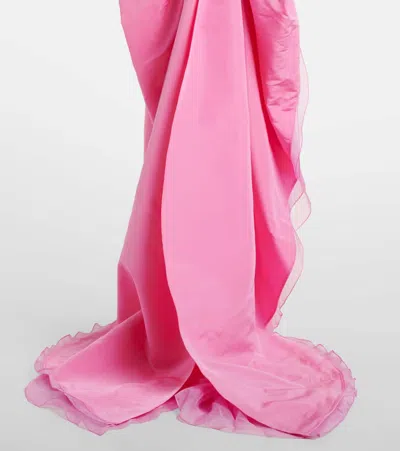 Carolina Herrera Silk Bow-train Colum Gown In Pink