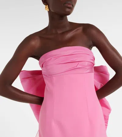 Carolina Herrera Silk Bow-train Colum Gown In Pink