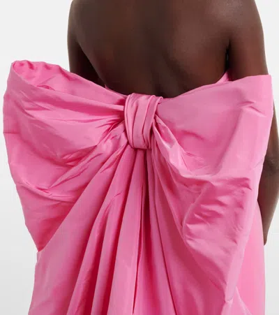 Carolina Herrera Silk Bow-train Colum Gown In Pink