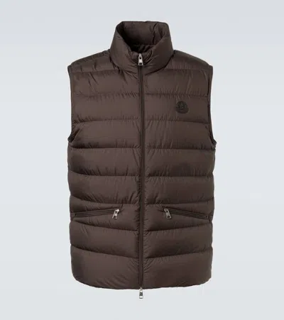 Moncler Treompan Down Vest In Brown