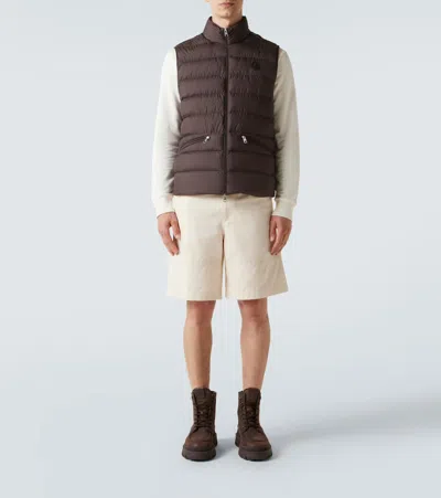 Moncler Treompan Down Vest In Brown