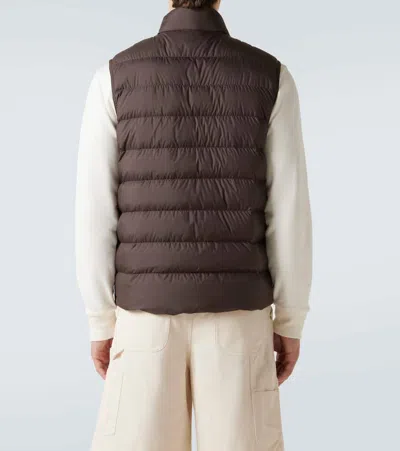 Moncler Treompan Down Vest In Brown