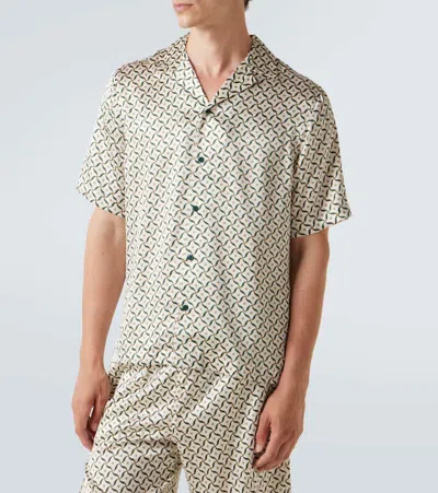 Frescobol Carioca Roberto Printed Silk Shirt In Multi