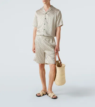Frescobol Carioca Roberto Printed Silk Shirt In Multi