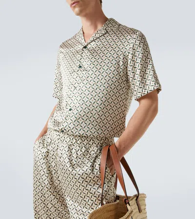 Frescobol Carioca Roberto Printed Silk Shirt In Multi