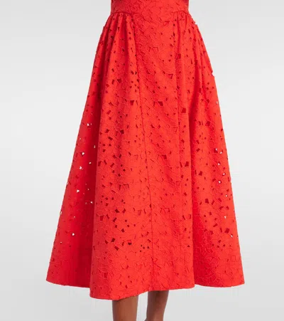 Rebecca Vallance Blaire Cotton Guipure Lace Midi Dress