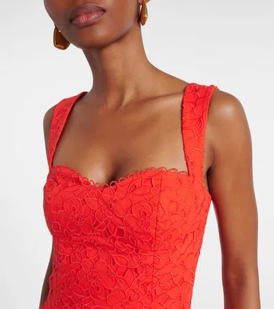 Rebecca Vallance Blaire Cotton Guipure Lace Midi Dress