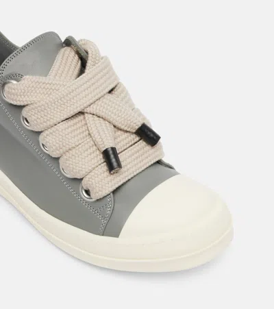 Rick Owens Jumbolace Leather Sneakers In Gray
