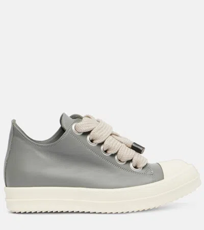 Rick Owens Jumbolace Leather Sneakers In Gray