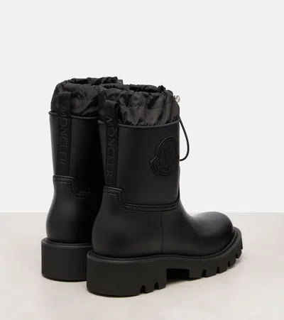 Moncler Kickstream Rubber Wellington Ankle Boots In Black