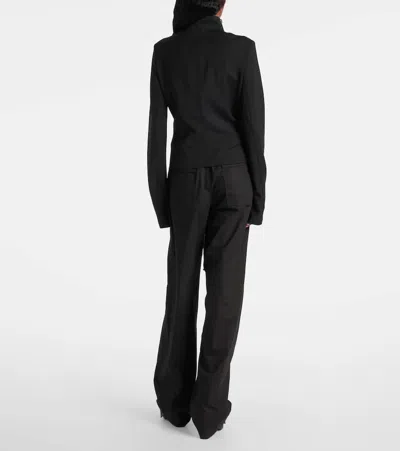 Rick Owens Gary Cropped Wool-blend Jacket In Black