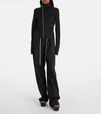 Rick Owens Gary Cropped Wool-blend Jacket In Black