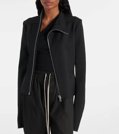 Rick Owens Gary Cropped Wool-blend Jacket In Black