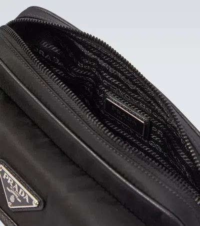 RE-NYLON皮革边饰单肩包