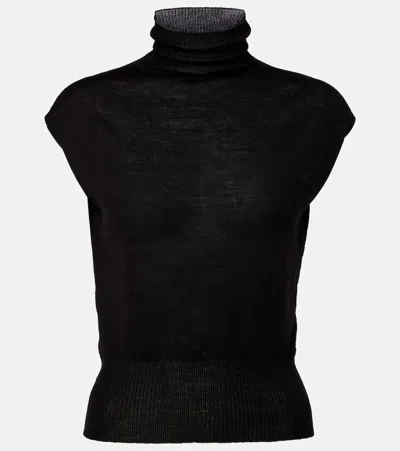 Rick Owens Turtle Virgin Wool Top In Black