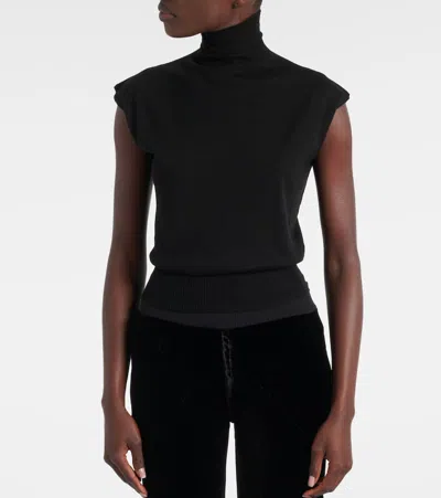 Rick Owens Turtle Virgin Wool Top In Black
