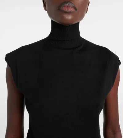 Rick Owens Turtle Virgin Wool Top In Black
