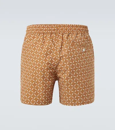 Frescobol Carioca Rio Printed Swim Trunks In Brown