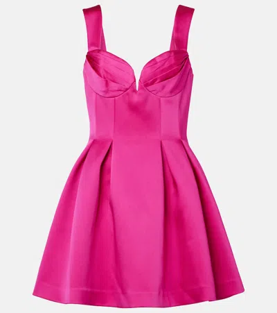 Rebecca Vallance Saskia Pleated Satin Minidress In Gold