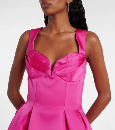 Rebecca Vallance Saskia Pleated Satin Minidress In Gold