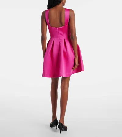 Rebecca Vallance Saskia Pleated Satin Minidress In Gold
