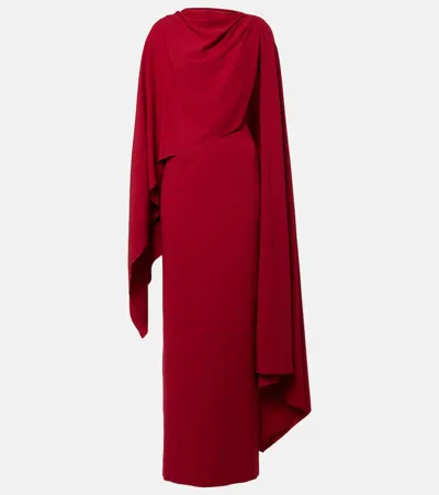 Roksanda Demetria Caped Crêpe Gown In Red