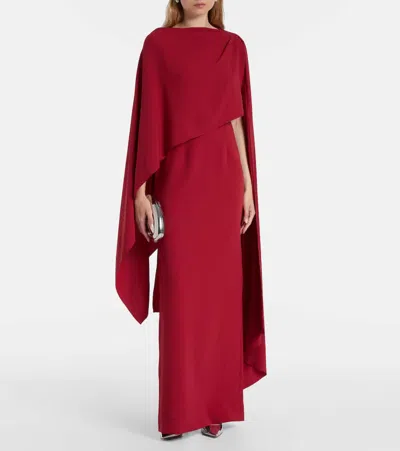 Roksanda Demetria Caped Crêpe Gown In Red