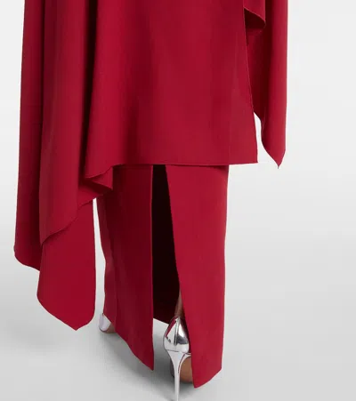 Roksanda Demetria Caped Crêpe Gown In Red