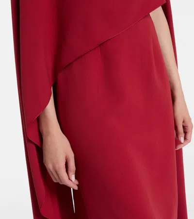 Roksanda Demetria Caped Crêpe Gown In Red