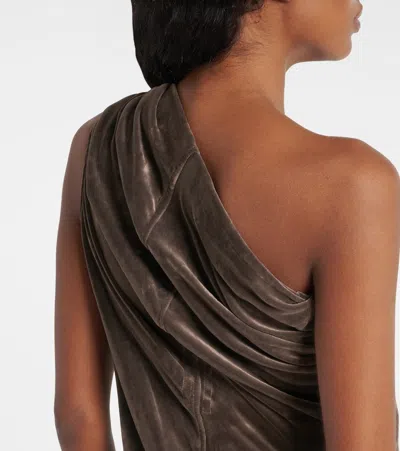 Rick Owens Athena Arrowhead One-shoulder Gown In Black