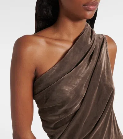 Rick Owens Athena Arrowhead One-shoulder Gown In Black