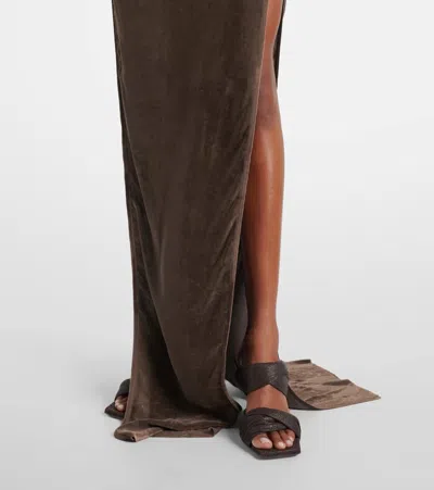 Rick Owens Athena Arrowhead One-shoulder Gown In Black