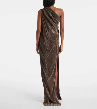 Rick Owens Athena Arrowhead One-shoulder Gown In Black
