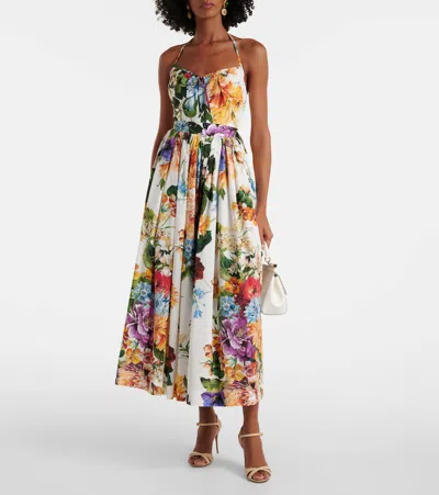 Dolce & Gabbana Floral Cotton Poplin Top In Multi