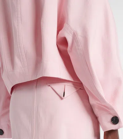 Bottega Veneta Cropped Leather-trimmed Cotton Twill Jacket