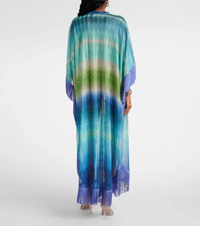 Missoni Zig Zag Fringed Crochet Lamé Kaftan
