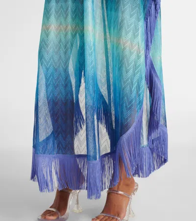 Missoni Zig Zag Fringed Crochet Lamé Kaftan