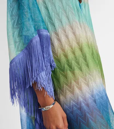 Missoni Zig Zag Fringed Crochet Lamé Kaftan