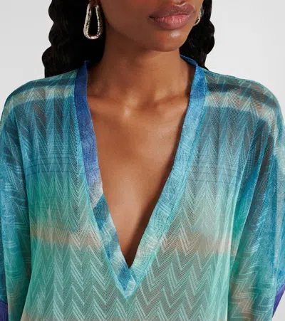 Missoni Zig Zag Fringed Crochet Lamé Kaftan