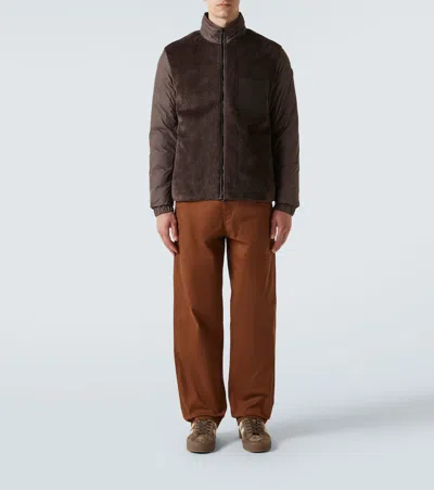 Moncler Logo-patch Jacket In Brown