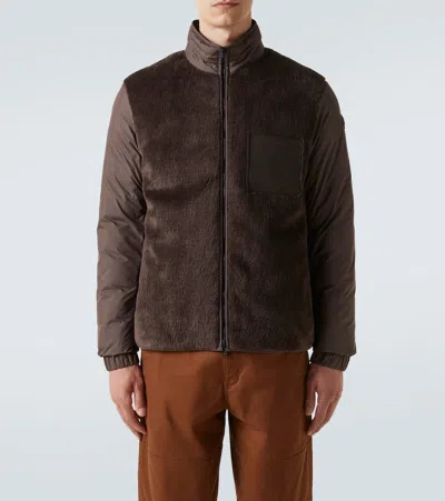 Moncler Logo-patch Jacket In Brown