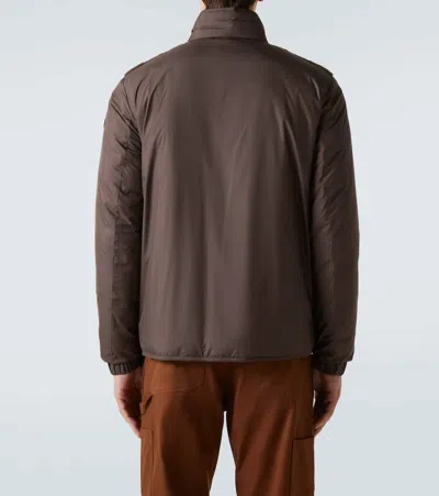 Moncler Logo-patch Jacket In Brown