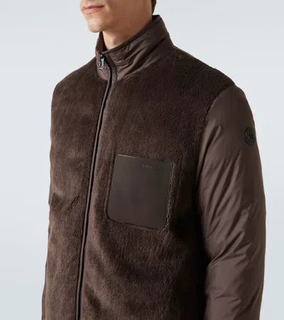 Moncler Logo-patch Jacket In Brown