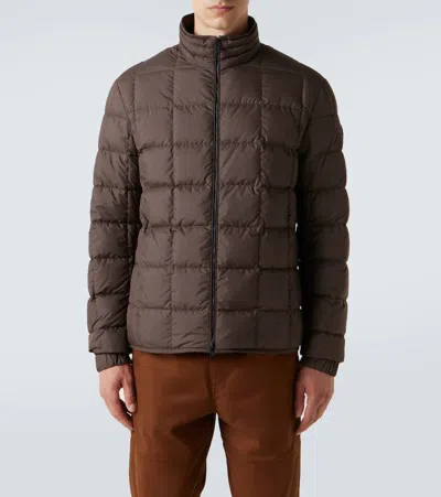 Moncler Logo-patch Jacket In Brown